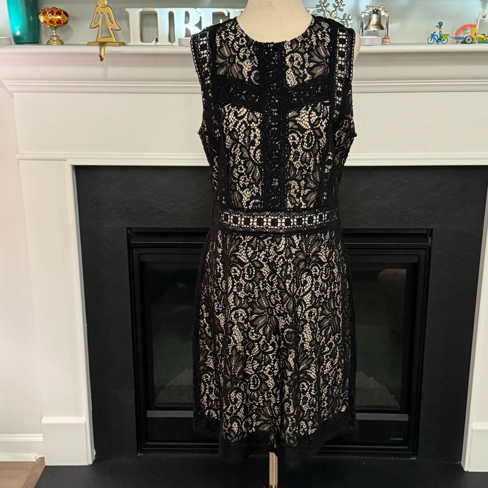 Disney Beauty and the Beast Black Lace Fit & Flare Dress (Size L)